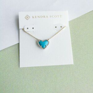 Kendra Scott Ari Heart Turquoise Necklace - Gold